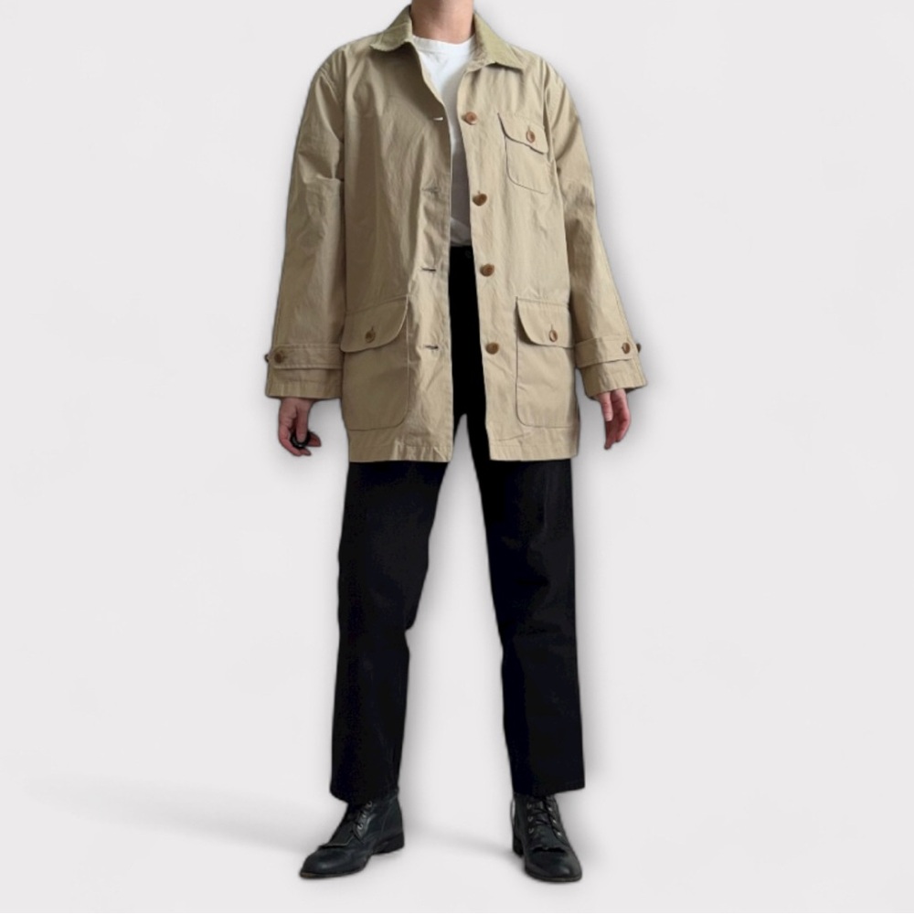 Y2K barn/chore jacket, safari khaki, corduroy collar
